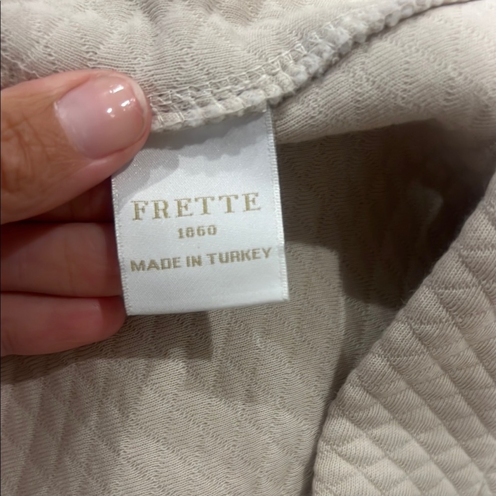 Frette Cream Textured Men's Robe - Picture 7 of 10
